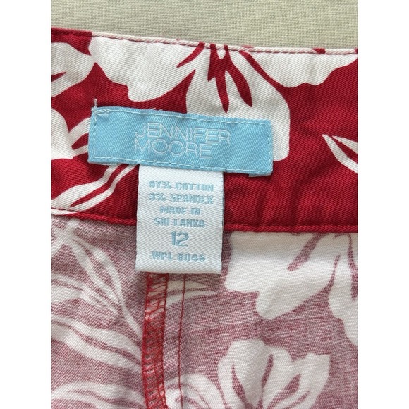 Jennifer Moore Red Floral Wrap Skort Women's Size 12 Hawaiian Resort - Picture 12 of 12